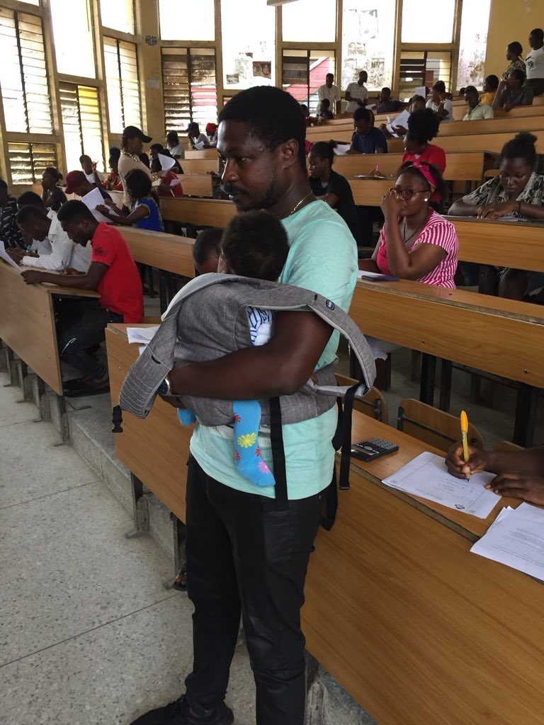Teacher Backs a baby