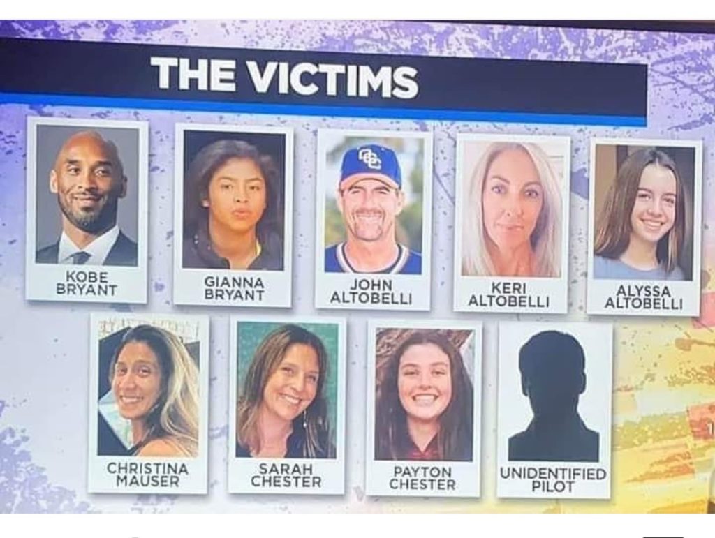 Koby bryant and other Victims