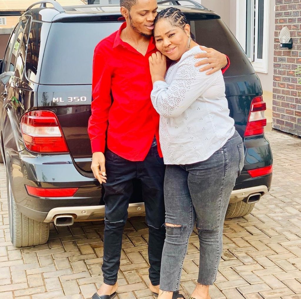 Regina Daniels mum and brother