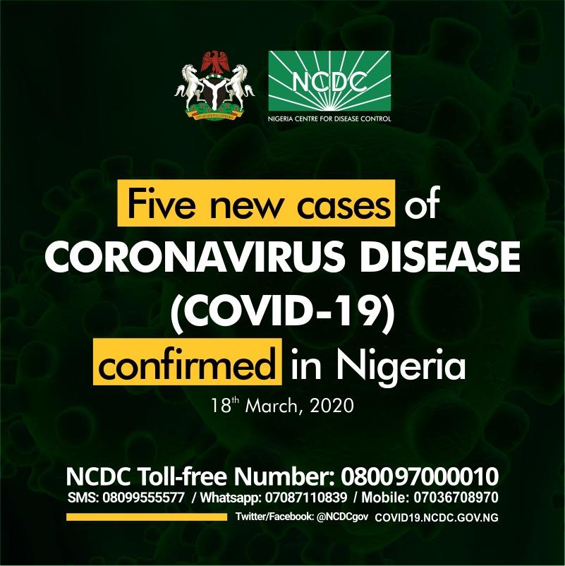 5 cases of Corona Virus in Nigeria