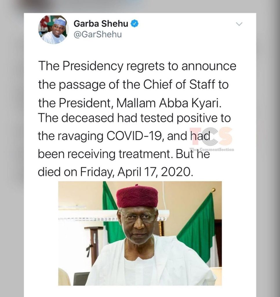 Abba kyari is dead