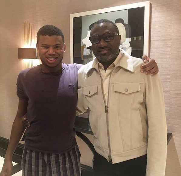 Femi Otedola and son