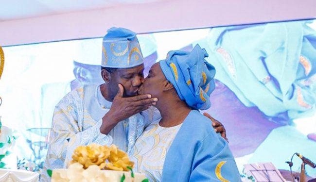 Pastor Adeboye kisses wife