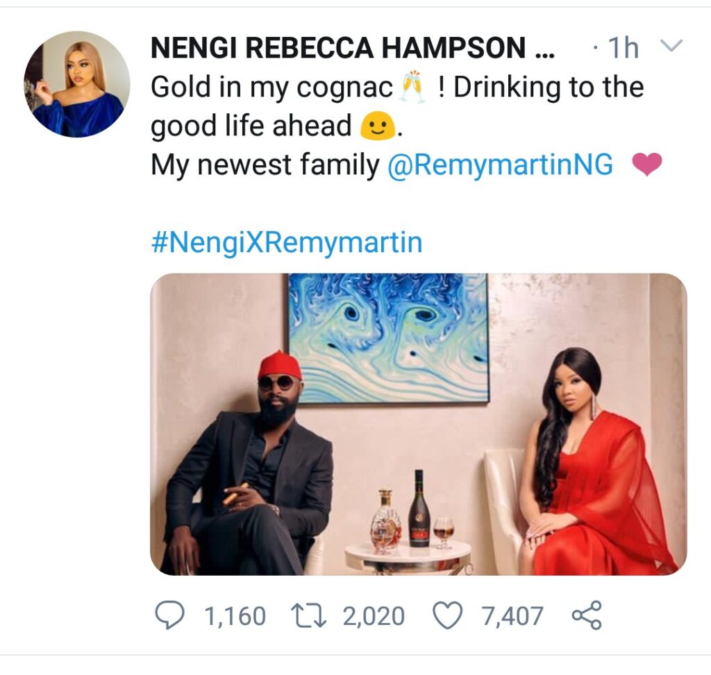 Nengi signs with Remy Martin