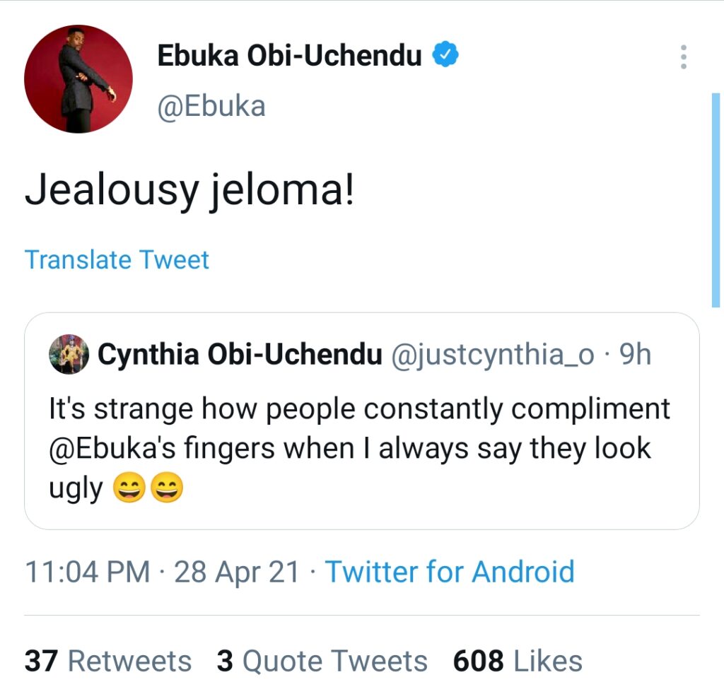 Ebuka and wife conversation